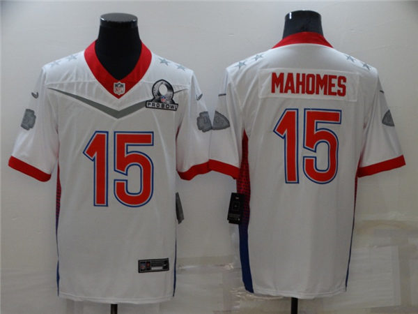 Mens Kansas City Chiefs #15 Patrick Mahomes White 2022 AFC Pro Bowl Game Jersey