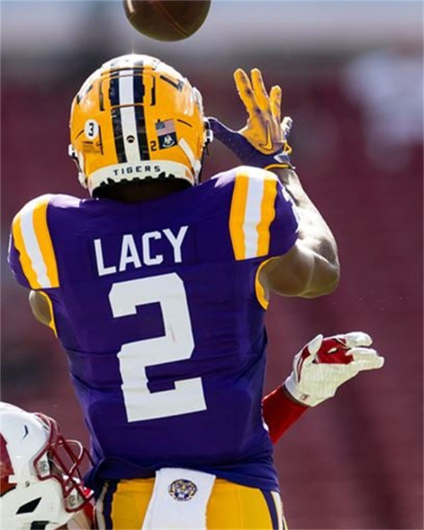 Mens LSU Tigers#2 Kyren Lacy 2024 F.U.S.E. Limited Purple College Football Game Jersey 