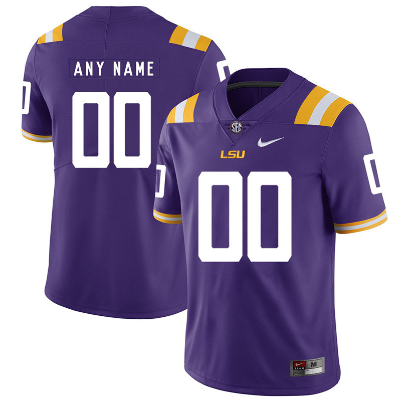Mens LSU Tigers Custom Eric Reid Bert Jones Billy Cannon Jerry Stovall Jarvis Landry Chinese Bandits Nike Purple Football Jersey
