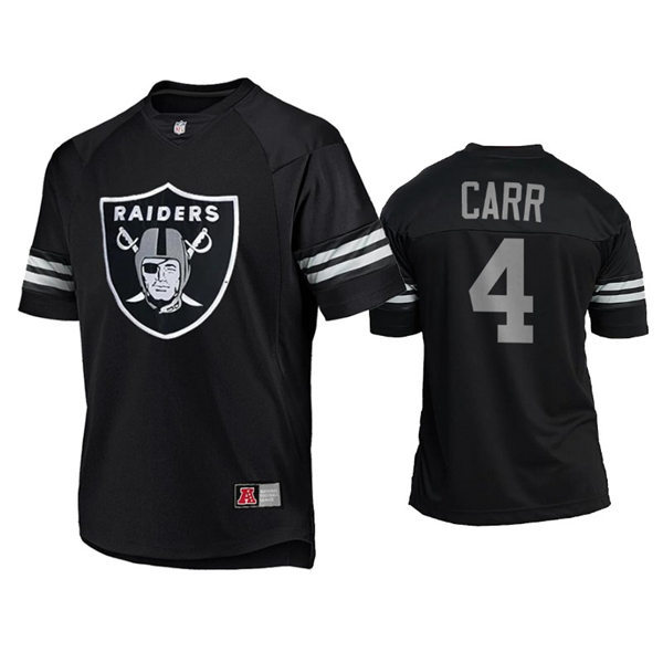 Mens Las Vegas Raiders #4 Derek Carr Nike 2021 Black Team Logo Icon Jersey