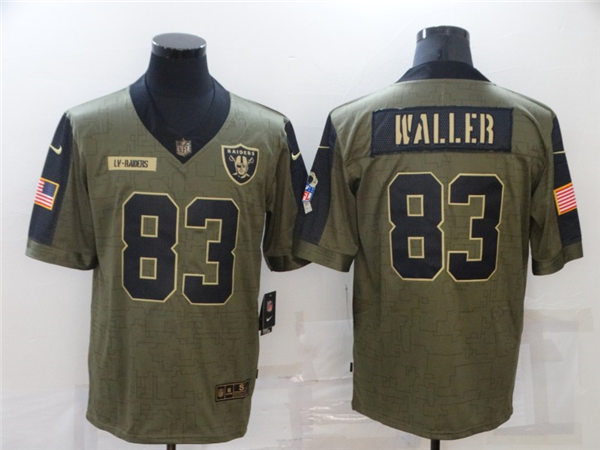 Mens Las Vegas Raiders #83 Darren Waller Nike Olive 2021 Salute To Service Limited Jersey