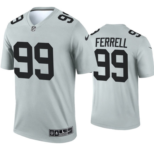 Mens Las Vegas Raiders #99 Clelin Ferrell Nike Silver Inverted Legend Jersey