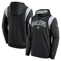Mens Las Vegas Raiders Black Sideline Stack Performance Pullover Hoodie