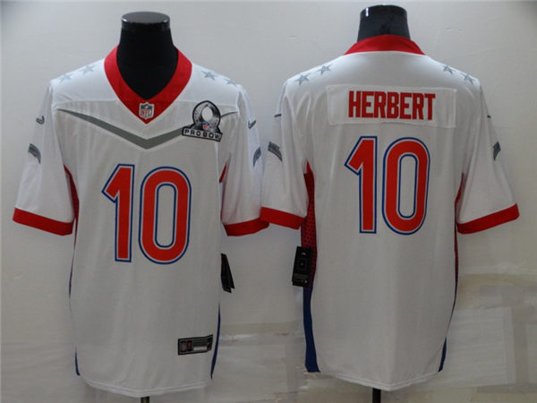 Mens Los Angeles Chargers #10 Justin Herbert White 2022 AFC Pro Bowl Game Jersey