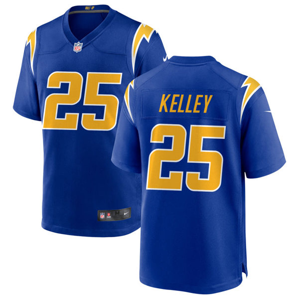 Mens Los Angeles Chargers #25 Joshua Kelley Nike Royal Gold 2nd Alternate Vapor Limited Jersey