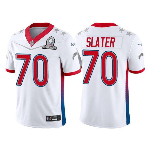 Mens Los Angeles Chargers #70 Rashawn Slater White 2022 AFC Pro Bowl Game Jersey