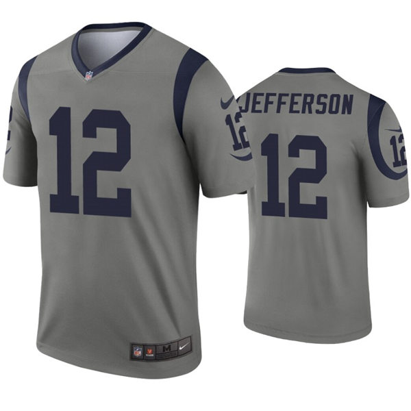 Mens Los Angeles Rams #12 Van Jefferson Nike Grey Inverted Legend Jersey