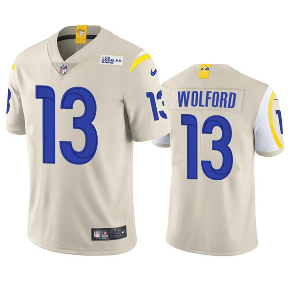 Mens Los Angeles Rams #13 John Wolford Nike Bone Vapor Untouchable Limited Jersey