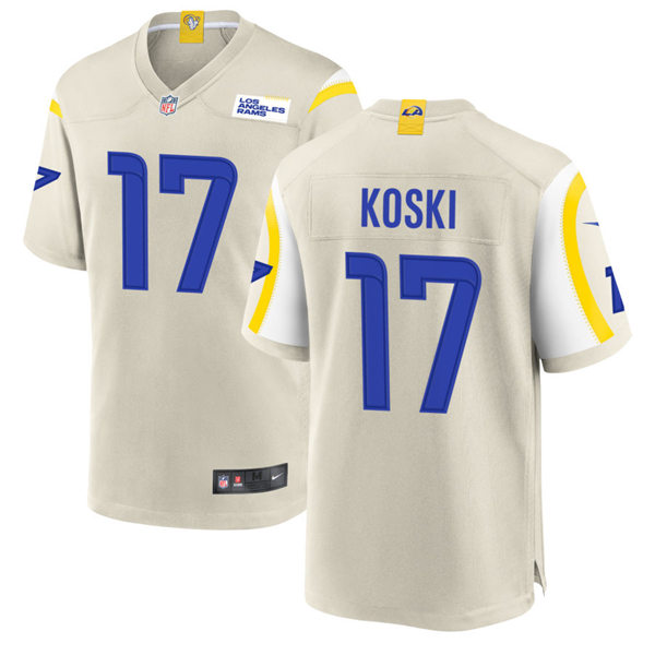 Mens Los Angeles Rams #17 J. J. Koski Nike Bone Vapor Untouchable Limited Jersey