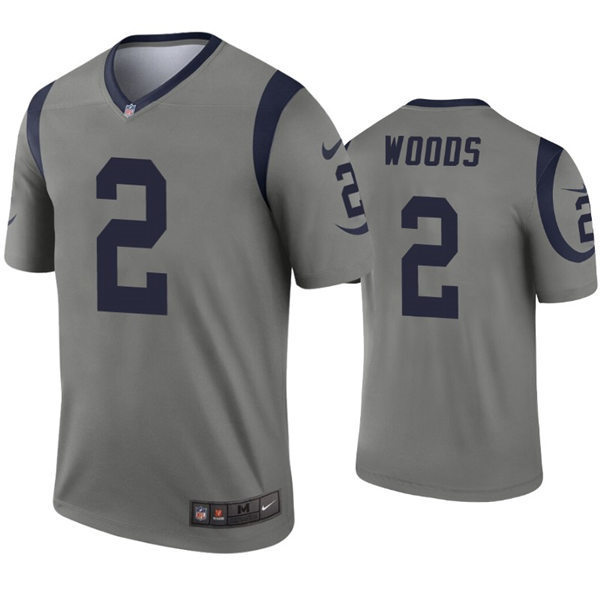 Mens Los Angeles Rams #2 Robert Woods Nike Grey Inverted Legend Jersey