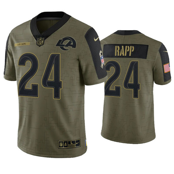 Mens Los Angeles Rams #24 Taylor Rapp Nike Olive 2021 Salute To Service Limited Jersey
