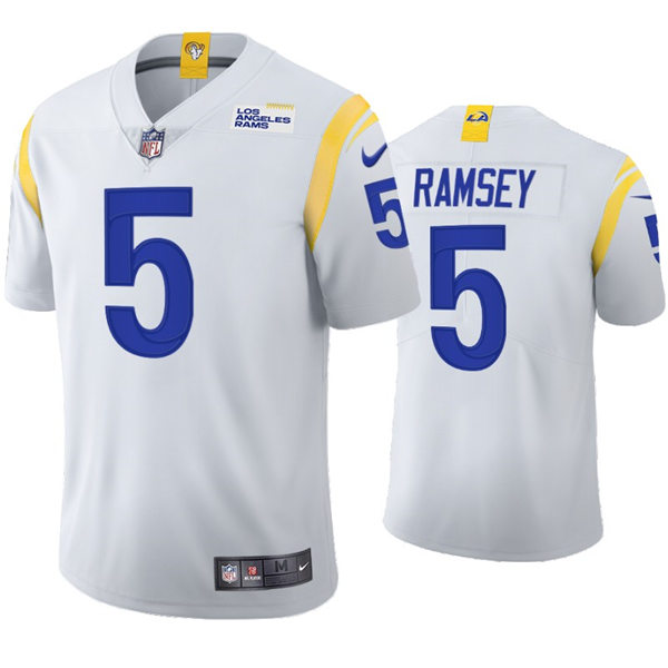 Mens Los Angeles Rams #5 Jalen Ramsey Nike Whie Away Vapor Untouchable Limited Jersey