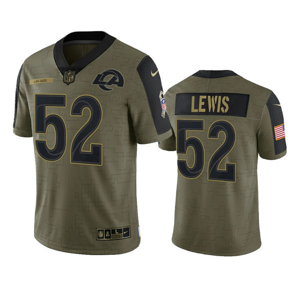 Mens Los Angeles Rams #52 Terrell Lewis Nike Olive 2021 Salute To Service Limited Jersey