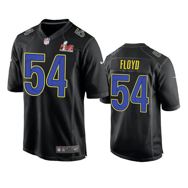Mens Los Angeles Rams #54 Leonard Floyd Nike Black Super Bowl LVI Bound Game Fashion Jersey