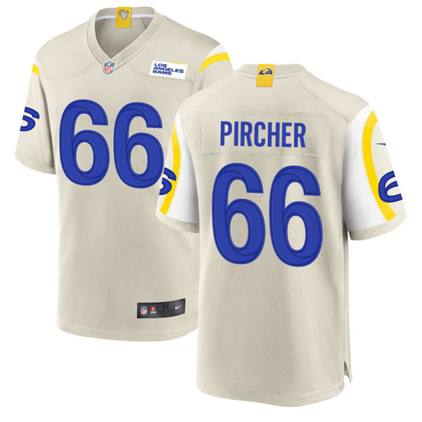 Mens Los Angeles Rams #66 Max Pircher Nike Bone Vapor Untouchable Limited Jersey