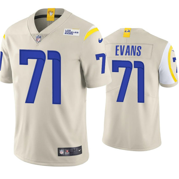 Mens Los Angeles Rams #71 Bobby Evans Nike Bone Vapor Untouchable Limited Jersey