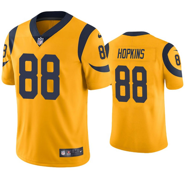 Mens Los Angeles Rams #88 Brycen Hopkins Nike Gold Color Rush Limited Jersey