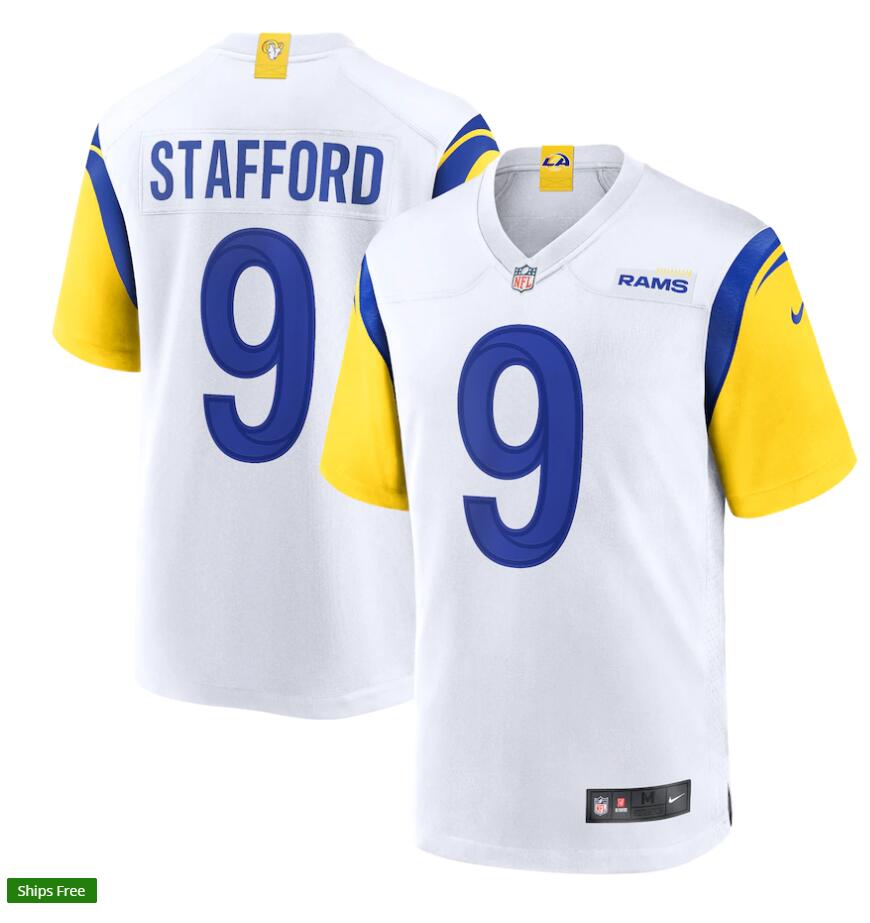 Mens Los Angeles Rams #9 Matthew Stafford 2021 Nike White Modern Throwback Vapor Limited Jersey