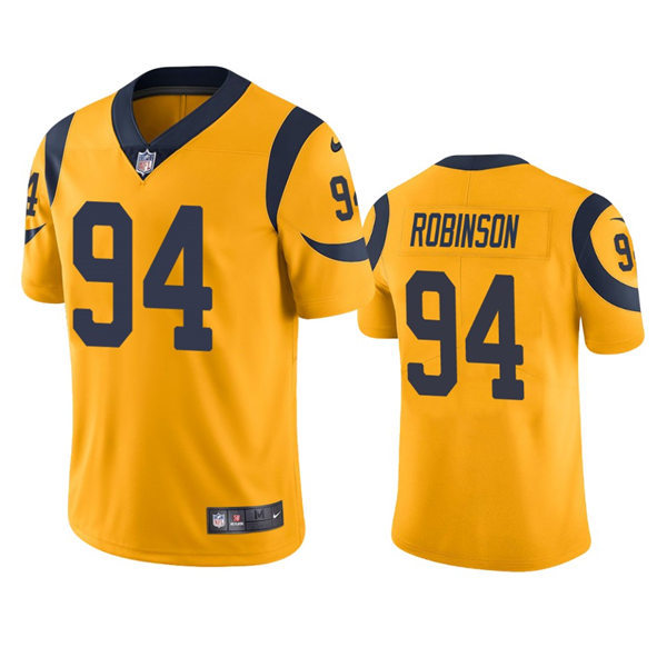 Mens Los Angeles Rams #94 A'Shawn Robinson Nike Gold Color Rush Limited Jersey