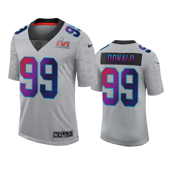 Mens Los Angeles Rams #99 Aaron Donald Nike Gray Super Bowl LVI Limited Jersey