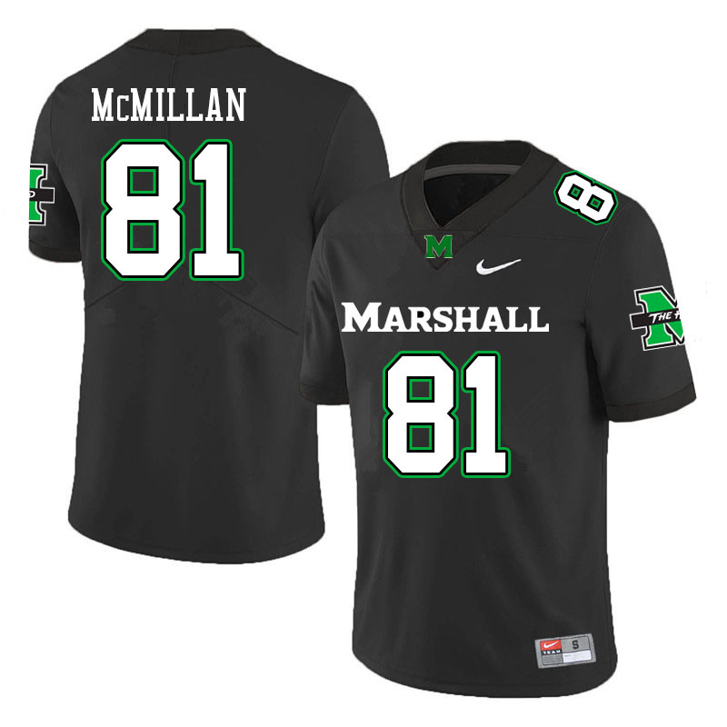 Mens Marshall Thundering Herd#81 Caleb McMillan Stitched 2020 Black Nike College Football Game 