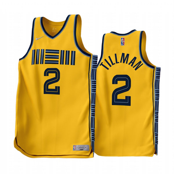 Mens Memphis Grizzlies #2 Xavier Tillman Gold 2022-23 Earned Edition Jersey