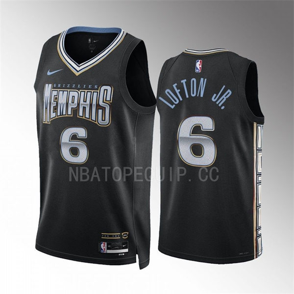 Mens Memphis Grizzlies #6 Kenneth Lofton Jr. Black 2022-23 City Edition Swingman Jersey