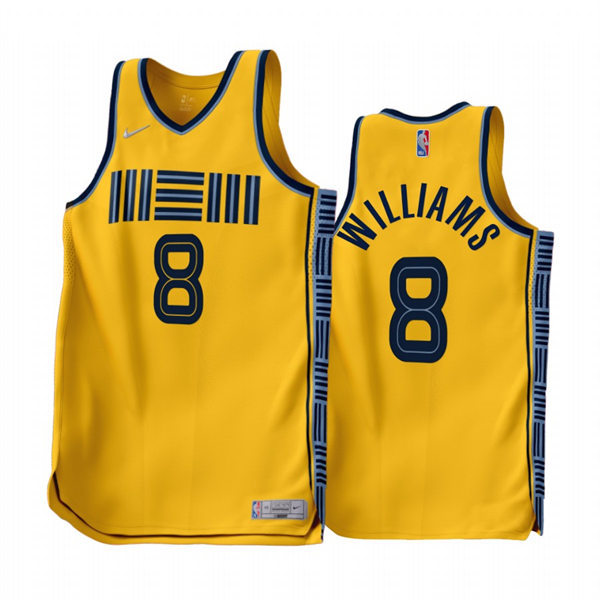 Mens Memphis Grizzlies #8 Ziaire Williams Gold 2022-23 Earned Edition Jerse