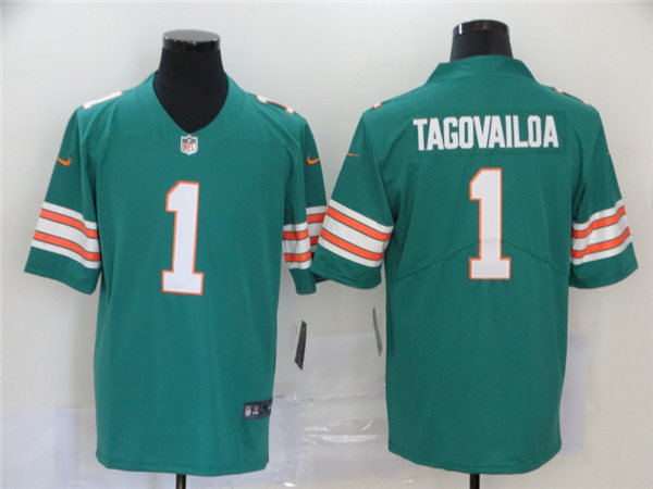 Mens Miami Dolphins #1 Tua Tagovailoa Nike Aqua Alternate Vapor Limited Jersey