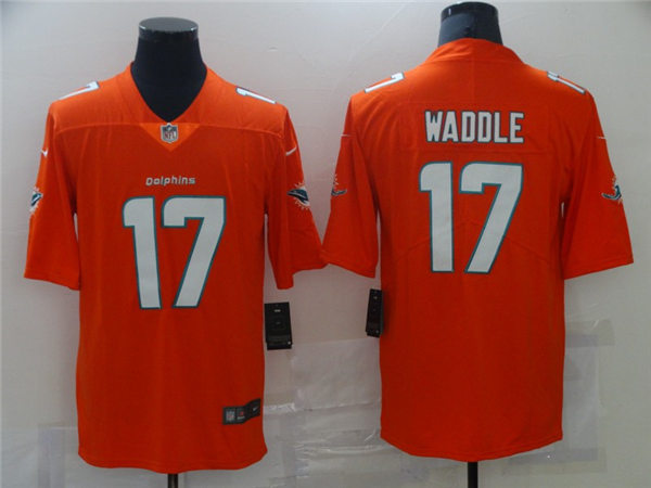 Mens Miami Dolphins #17 Jaylen Waddle Nike Orange Color Rush Limited Jersey