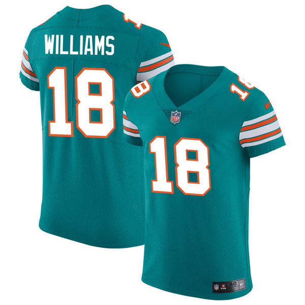 Mens Miami Dolphins #18 Preston Williams Nike Aqua Retro Alternate Vapor Limited Jersey
