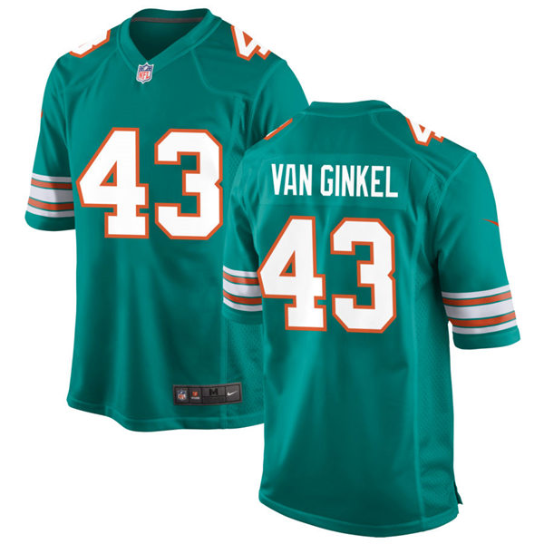 Mens Miami Dolphins #43 Andrew Van Ginkel Nike Aqua Retro Alternate Vapor Limited Jersey