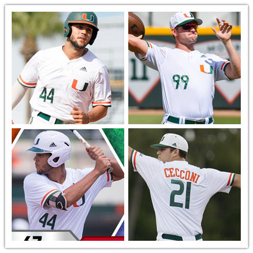 Mens Miami Hurricanes Custom Alex Toral Alejandro Rosario Anthony Vilar Christian Del Castillo Adidas 2018 White U two-Button 