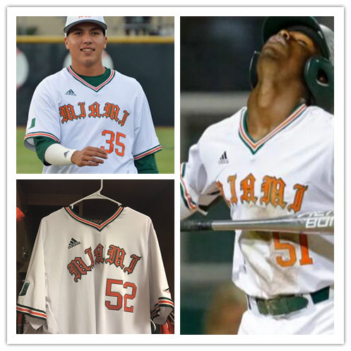 Mens Miami Hurricanes Custom Slade Cecconi Mike Fiore Alex Fernandez Adidas 2021 White Pullover Baseball Jersey