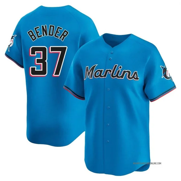 Mens Miami Marlins #37 Anthony Bender Nike Blue Alternate Limited Jersey 