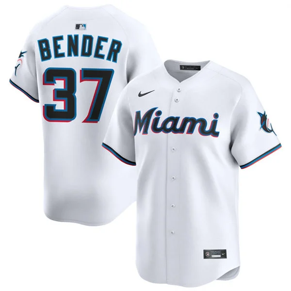 Mens Miami Marlins #37 Anthony Bender Nike White Home Limited Jersey 