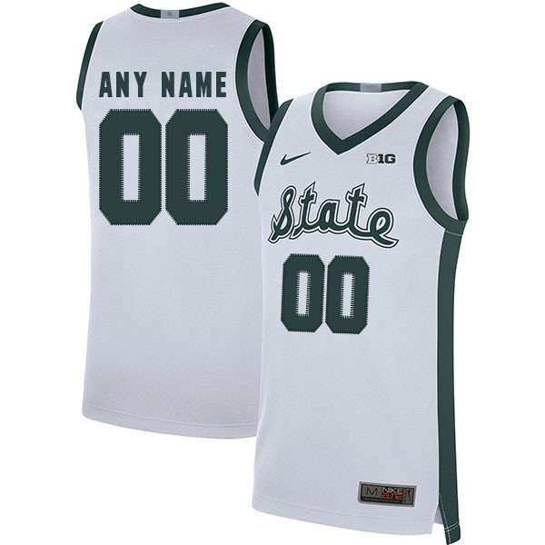 Mens Michigan State Spartans Custom Morris Peterson Magic Johnson Denzel Valentine Draymond Green Mateen Cleaves 2018 