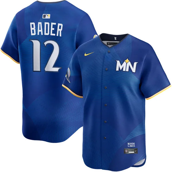Mens Minnesota Twins #12 Harrison Bader Nike Royal City Connect Limited Jersey 