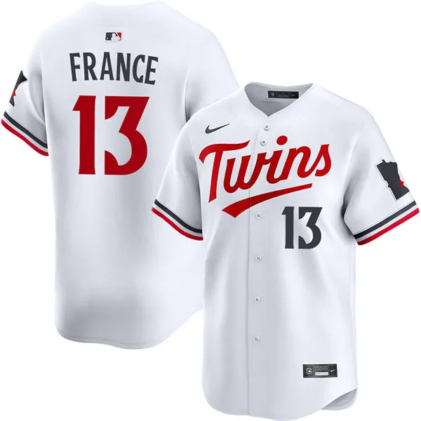 Mens Minnesota Twins #13 Ty France Nike Home White Limited Player Jersey 