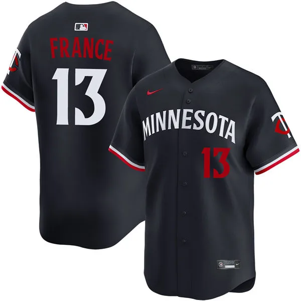 Mens Minnesota Twins #13 Ty France Nike Navy Alternate Vapor Limited Player Jersey 