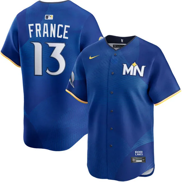 Mens Minnesota Twins #13 Ty France Nike Royal City Connect Limited Jersey 
