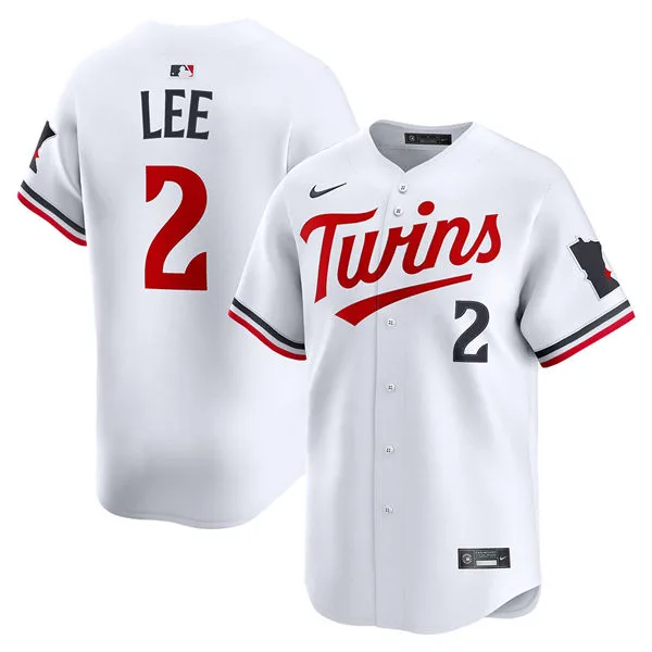 Mens Minnesota Twins #2 Brooks Lee Nike Home White Limited Player Jersey 