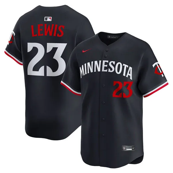Mens Minnesota Twins #23 Royce Lewis Nike Navy Alternate Vapor Limited Player Jersey 