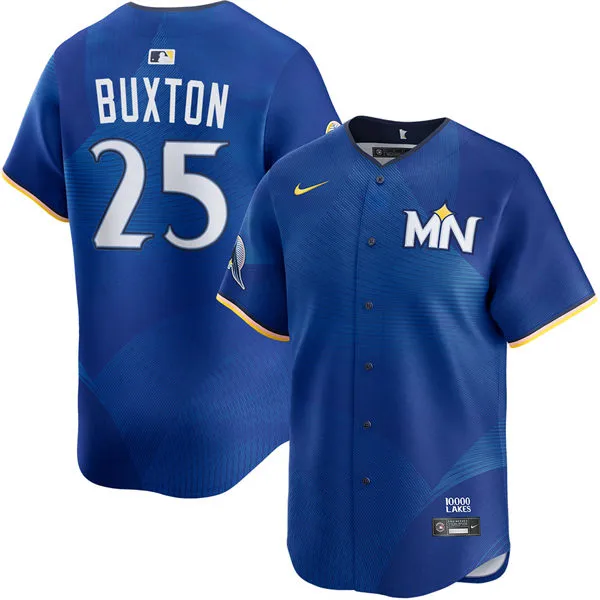 Mens Minnesota Twins #25 Byron Buxton  Nike Royal City Connect Limited Jersey 