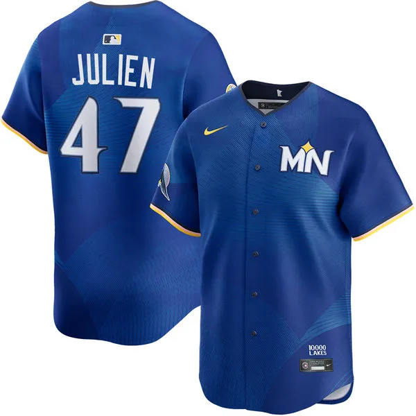 Mens Minnesota Twins #47 Edouard Julien Nike Royal City Connect Limited Jersey 