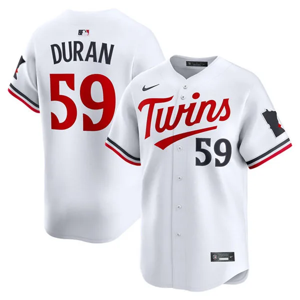 Mens Minnesota Twins #59 Jhoan Duran Nike Home White Limited Player Jersey 