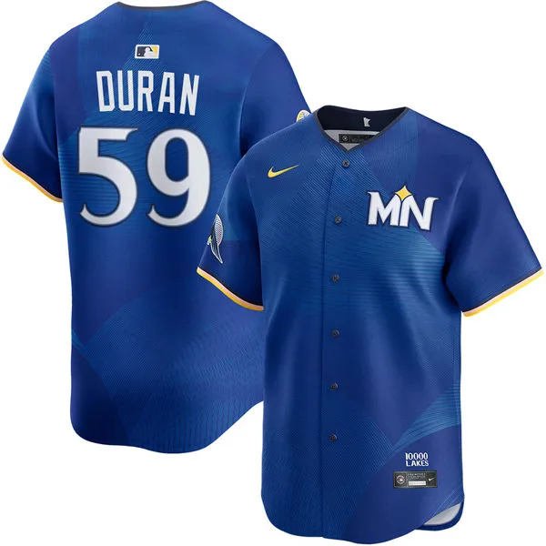 Mens Minnesota Twins #59 Jhoan Duran Nike Royal City Connect Limited Jersey 