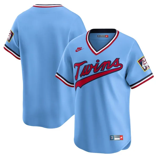 Mens Minnesota Twins Blank Nike Light Blue Throwback Cooperstown Collection Limited Jersey 