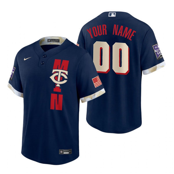 Mens Minnesota Twins Custom Jake Cave Max Kepler Jorge Polanco Nick Gordon Nike Navy 2021 MLB All-Star Game Jersey