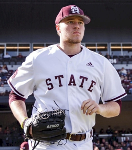 Mens Mississippi State Bulldogs #24 Will Bednar 2019 White State Adidas Full-button Baseball Jersey